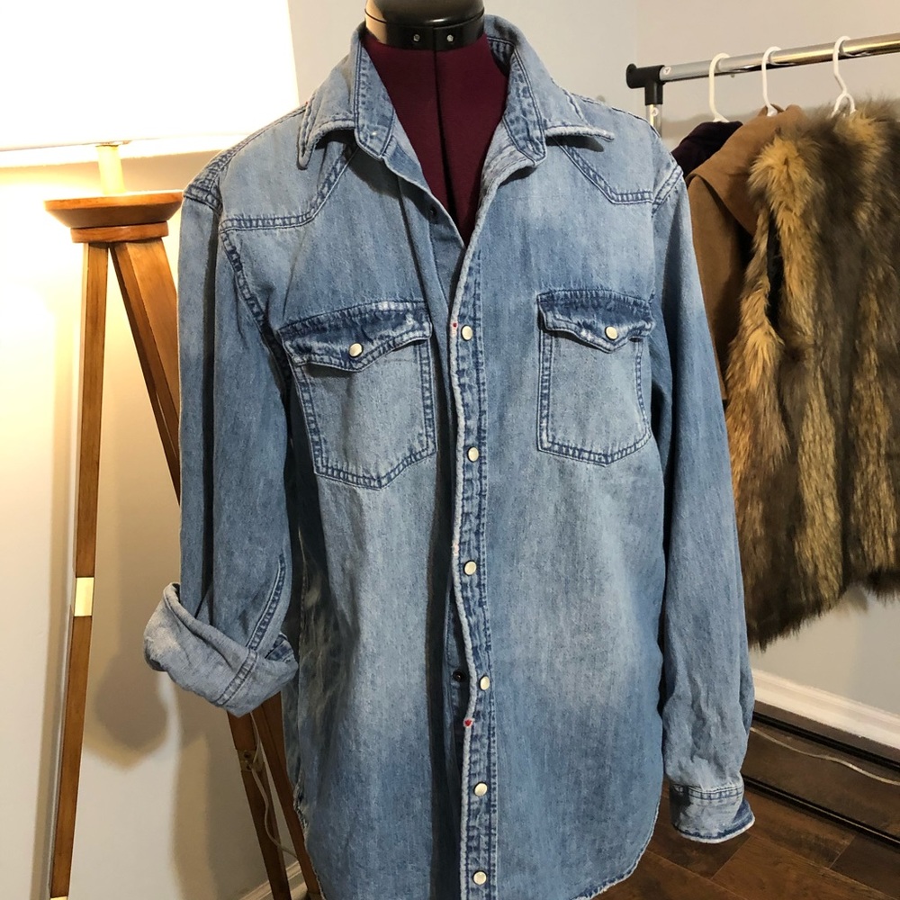 Faded denim shirt
